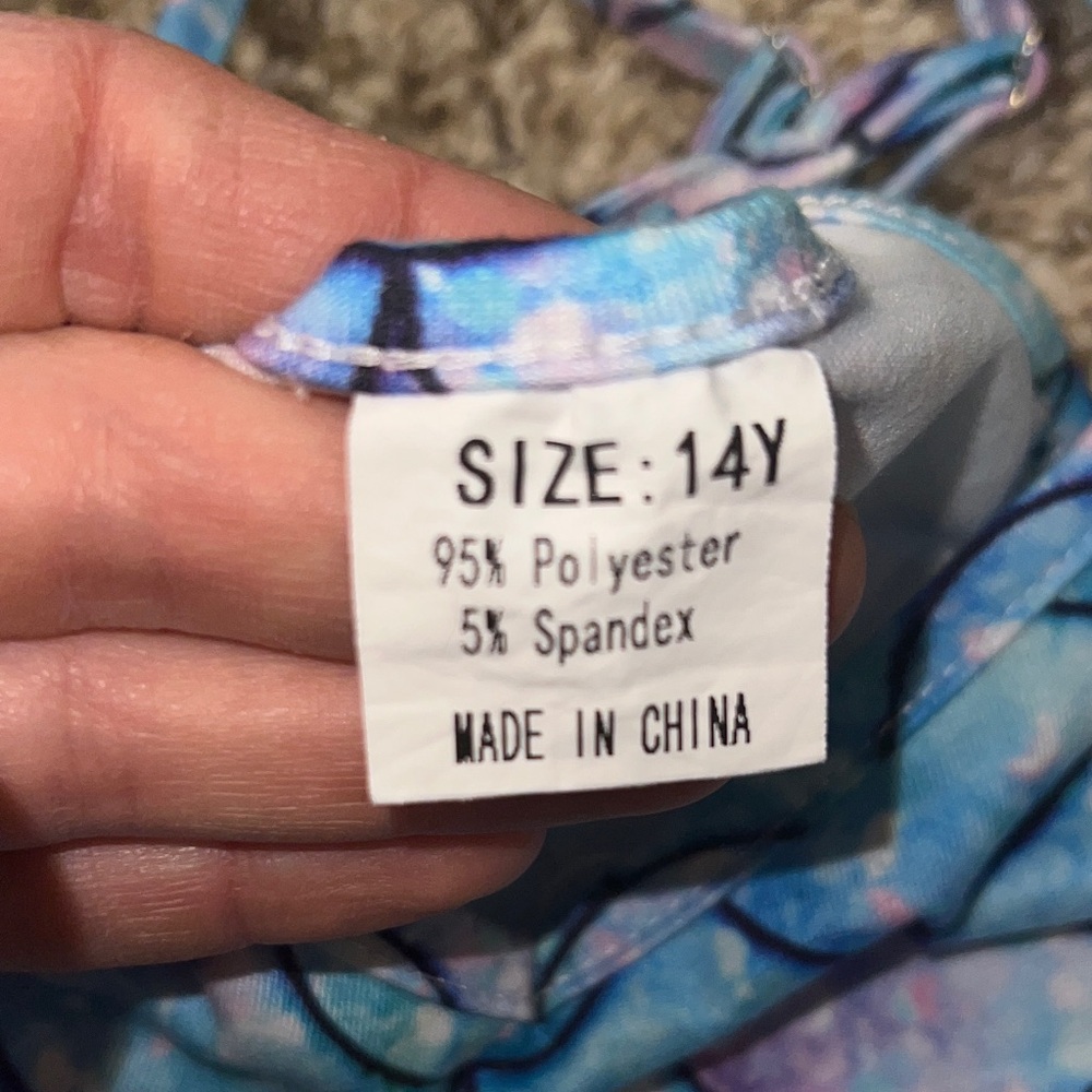 Girls Mermaid Romper - Blue, Purple, White - Comfy, Dress up, Costume, Outfit - Picture 4 of 6